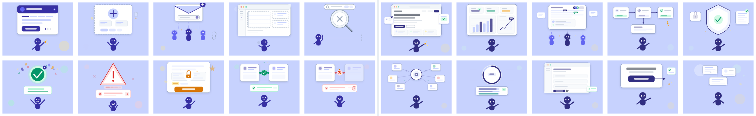 PixelCues — 20 matching SaaS UI illustrations across 2 packs